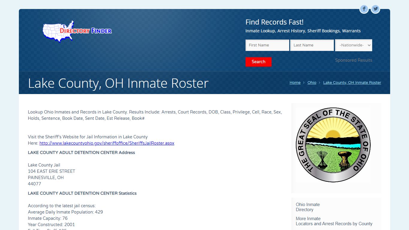 Lake County, OH Inmate Roster | People Lookup